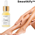 Yellow hair inhibitor serum in a dropper bottle labelled for face and body use