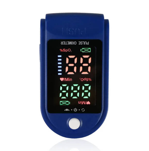 Fingertip pulse oximeter with digital blood oxygen and heart rate display