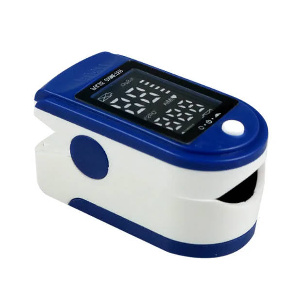 Fingertip pulse oximeter with digital blood oxygen and heart rate display