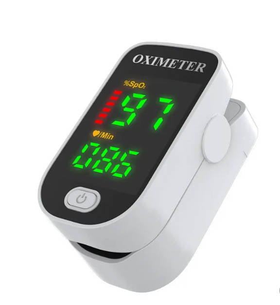 Fingertip pulse oximeter with digital blood oxygen and heart rate display