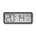 Rectangular LED digital wall clock displaying time, temperature and humidity
