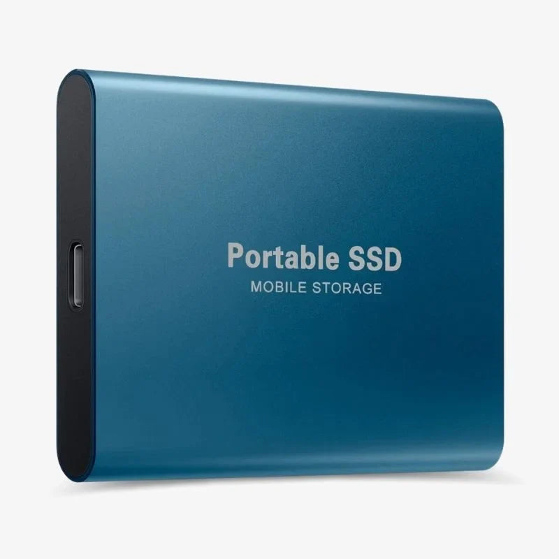 Portable aluminium external SSD with USB-C port