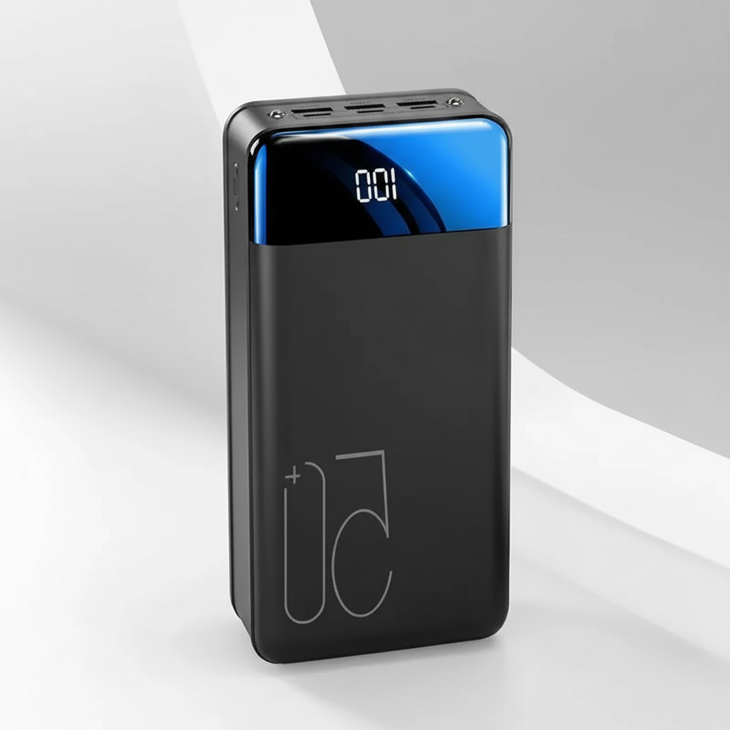 Portable power bank with digital display and multiple charging ports