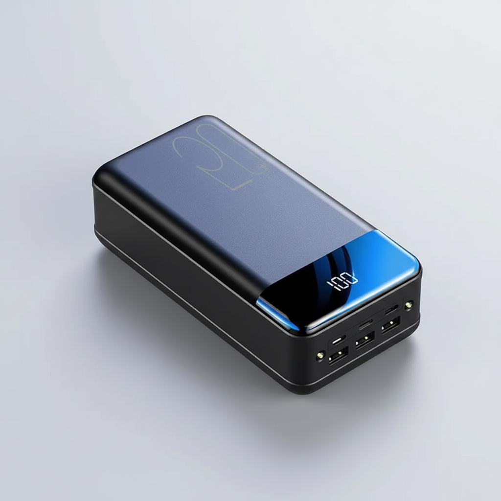 Portable power bank with digital display and multiple charging ports