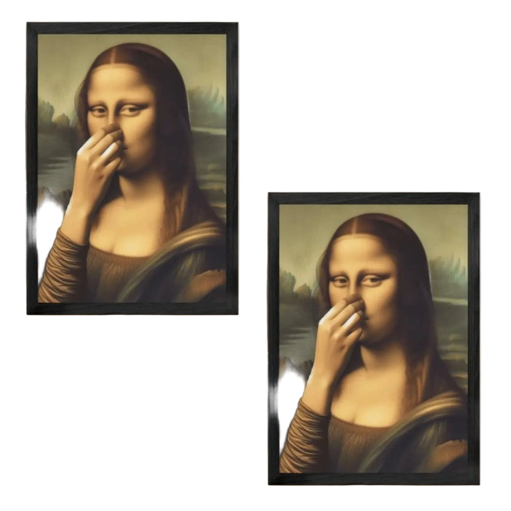 Framed portrait wall art showing a woman in a black rectangular frame