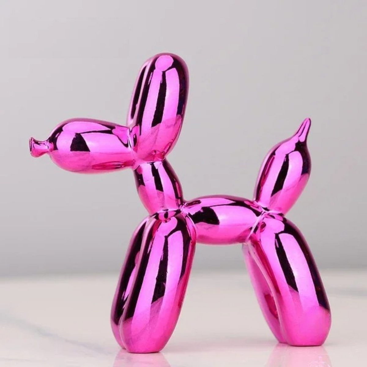 Glossy metallic balloon dog decorative sculpture