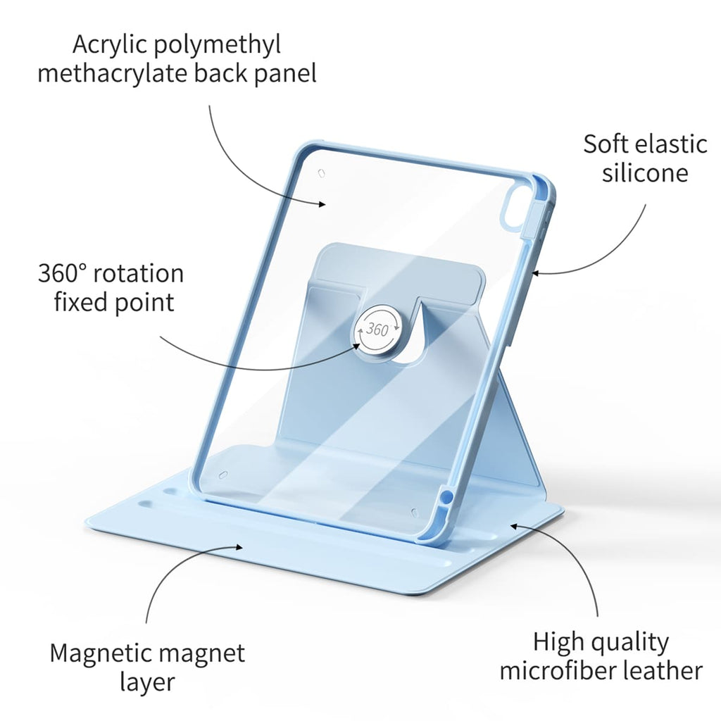iPad case with clear shell and abstract sunset folio cover
