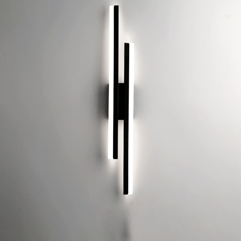 Modern linear two-light LED wall sconce with vertical illuminated bars