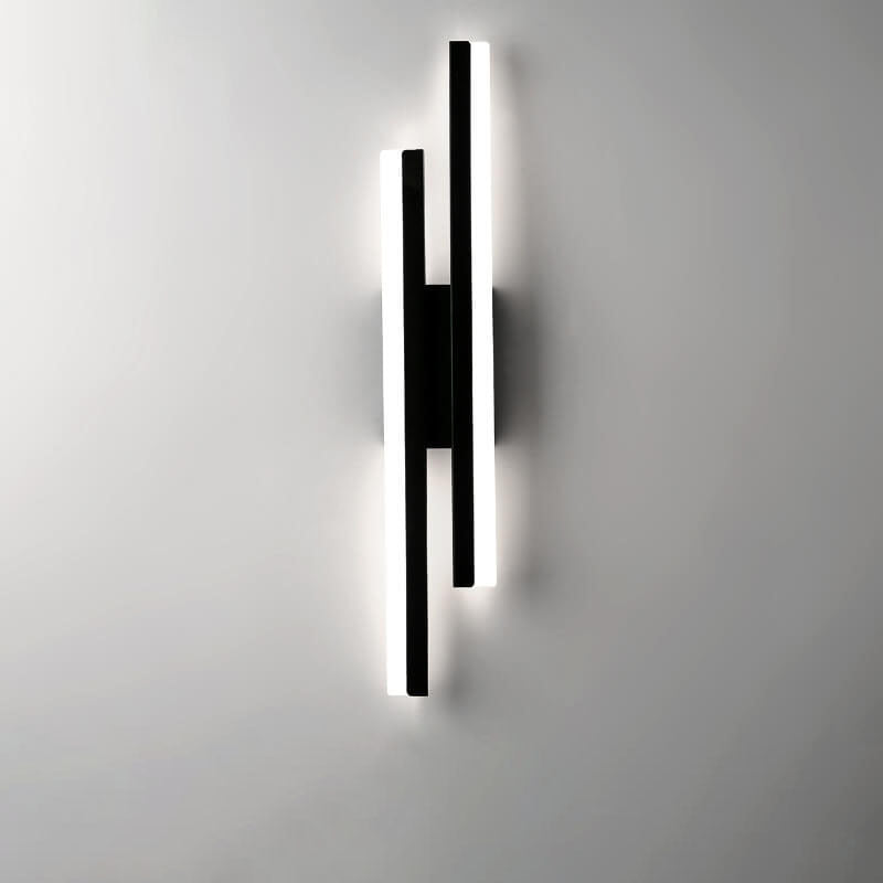 Modern linear two-light LED wall sconce with vertical illuminated bars
