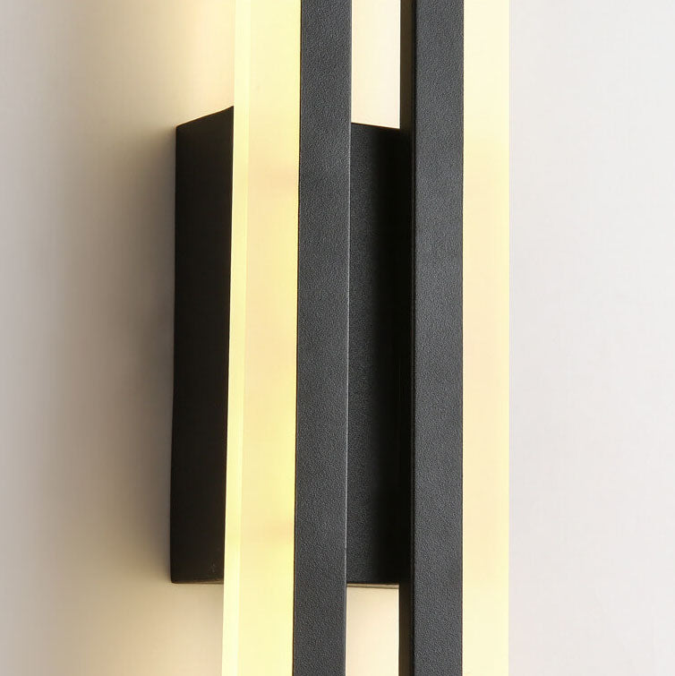 Modern linear two-light LED wall sconce with vertical illuminated bars