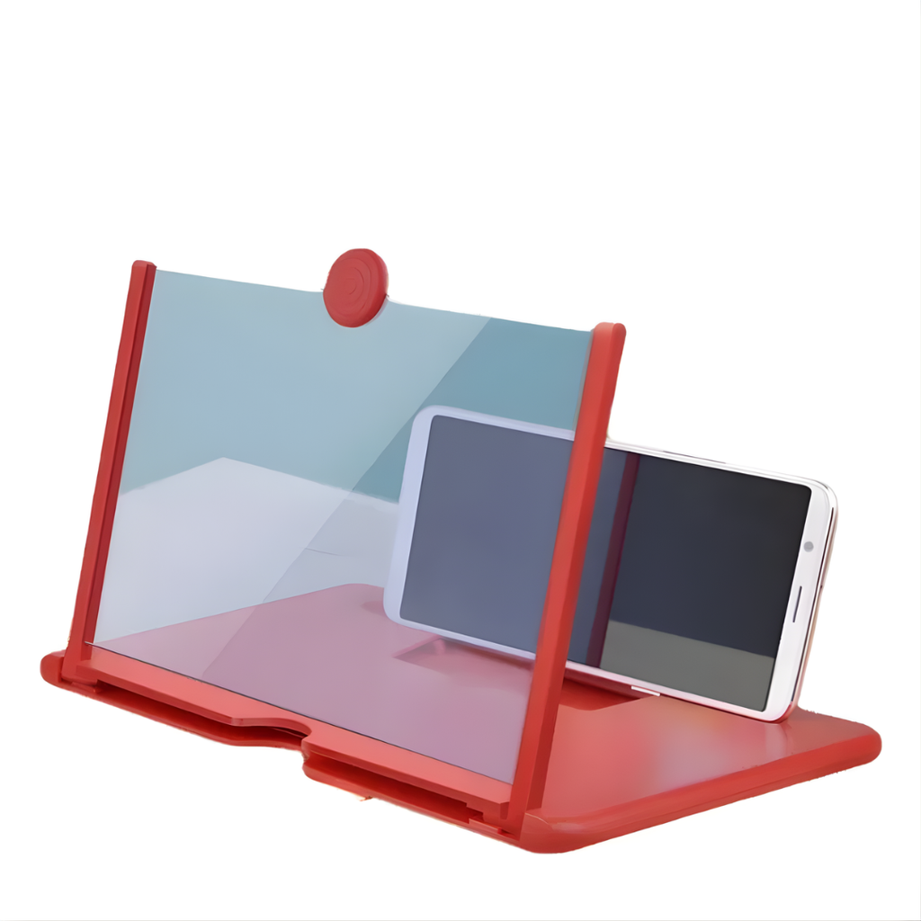 Foldable phone screen magnifier with stand and viewing panel