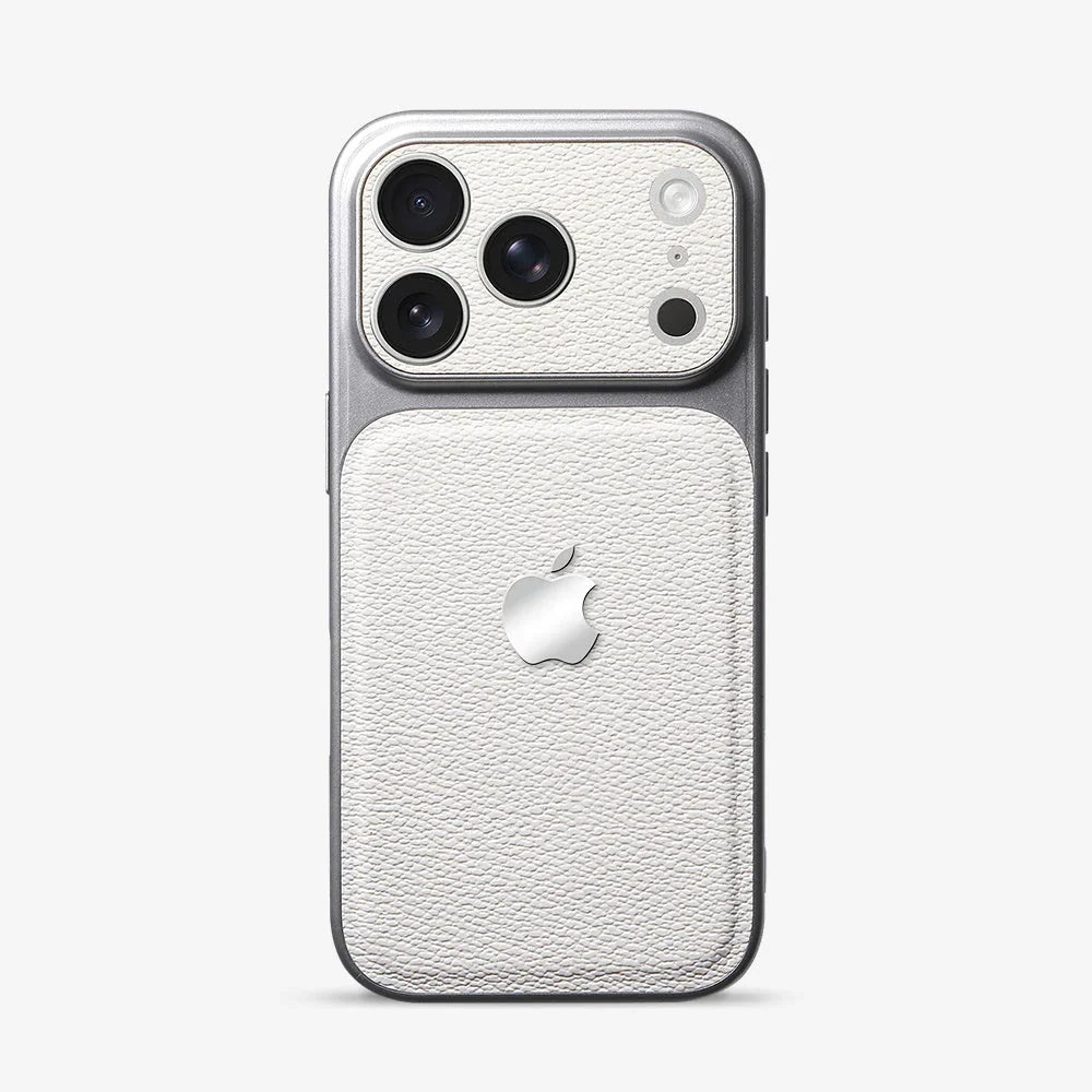 Textured iPhone case with raised camera frame and side button covers