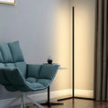 Slim vertical LED floor lamp with freestanding base