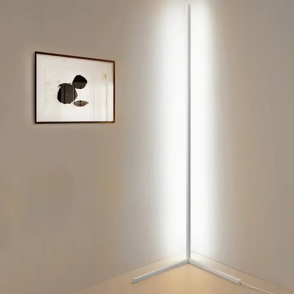 Slim vertical LED floor lamp with freestanding base