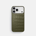 iPhone 17 Pro phone case with raised alligator-style texture and camera cutout