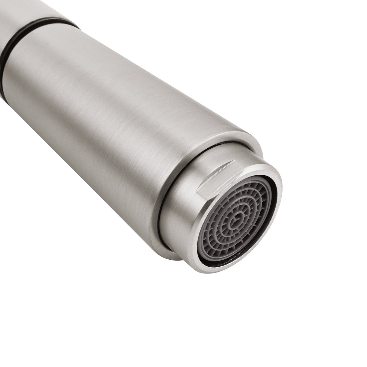 Brushed nickel pull out kitchen sink mixer tap with curved gooseneck spout