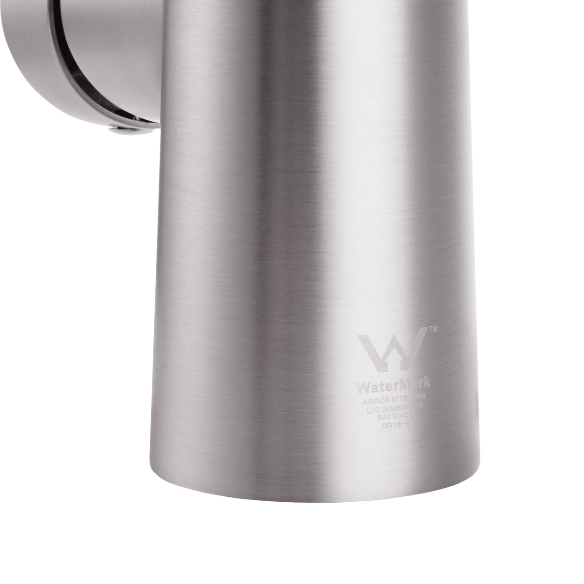 Brushed nickel pull out kitchen sink mixer tap with curved gooseneck spout