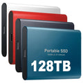 Portable external SSD with USB cable for laptop storage