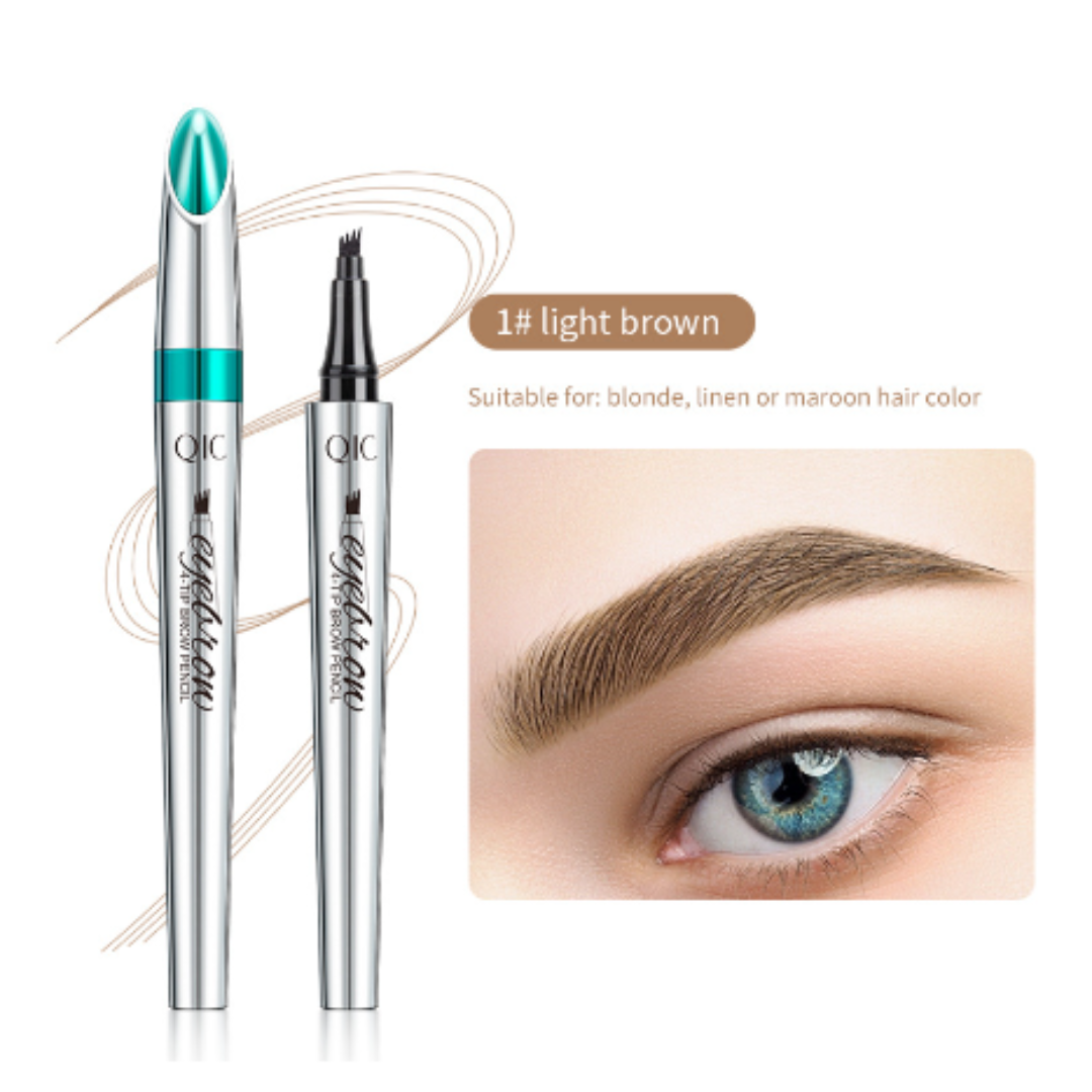 Two silver eyebrow microblading pens with three-prong tips