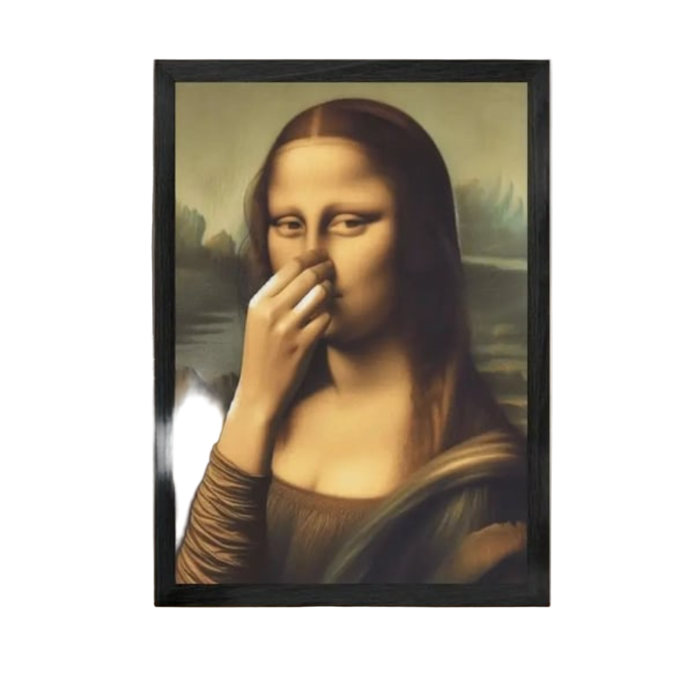 Framed portrait wall art showing a woman in a black rectangular frame