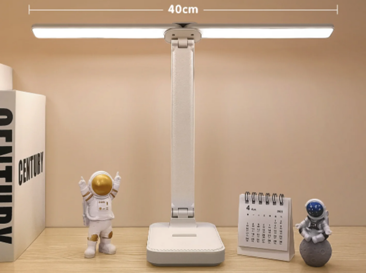 Foldable rechargeable LED desk lamp with touch control and USB cable