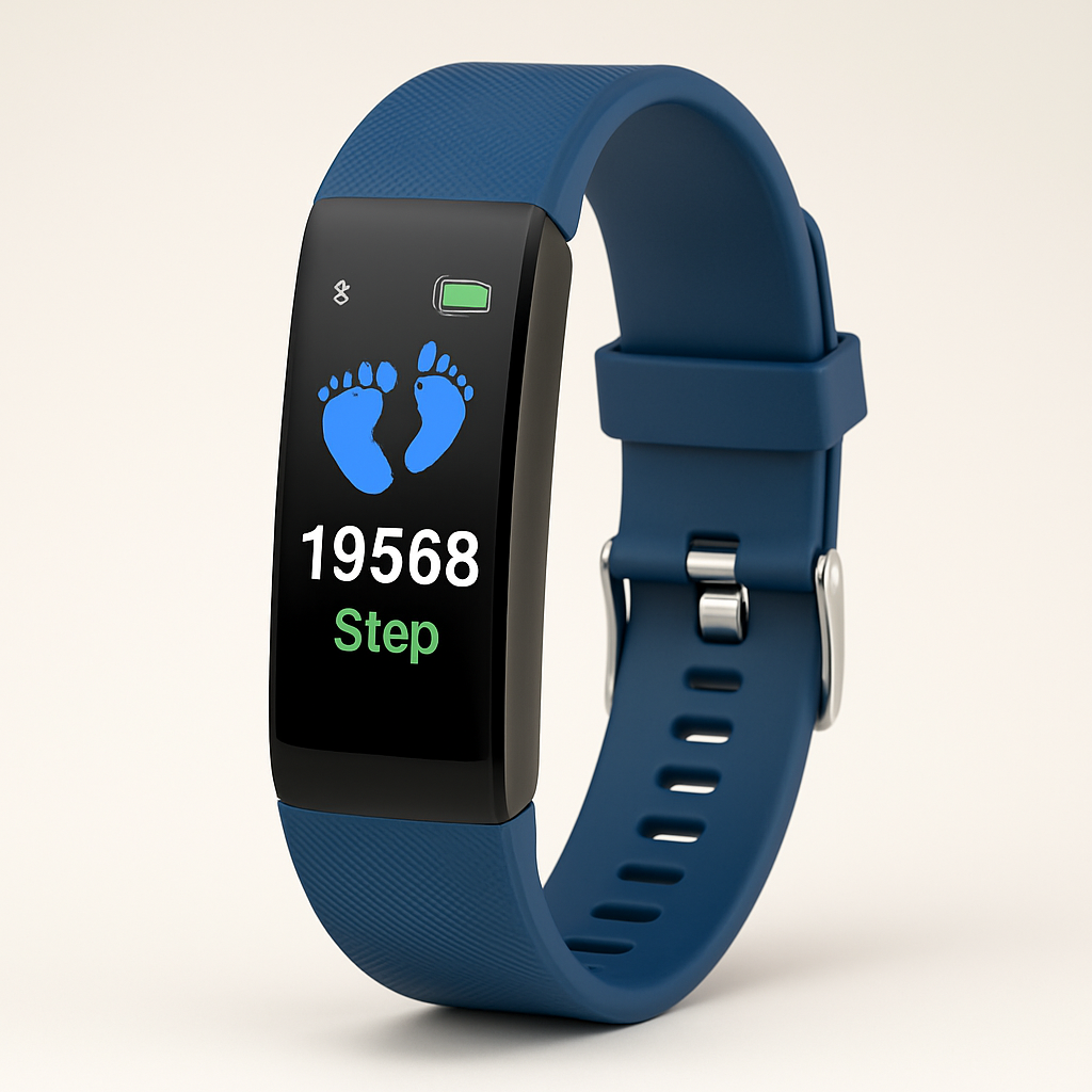 Smartwatch with large LED screen, step display and adjustable wrist strap