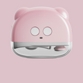 Portable electric nail clipper with cat face housing and transparent lower section