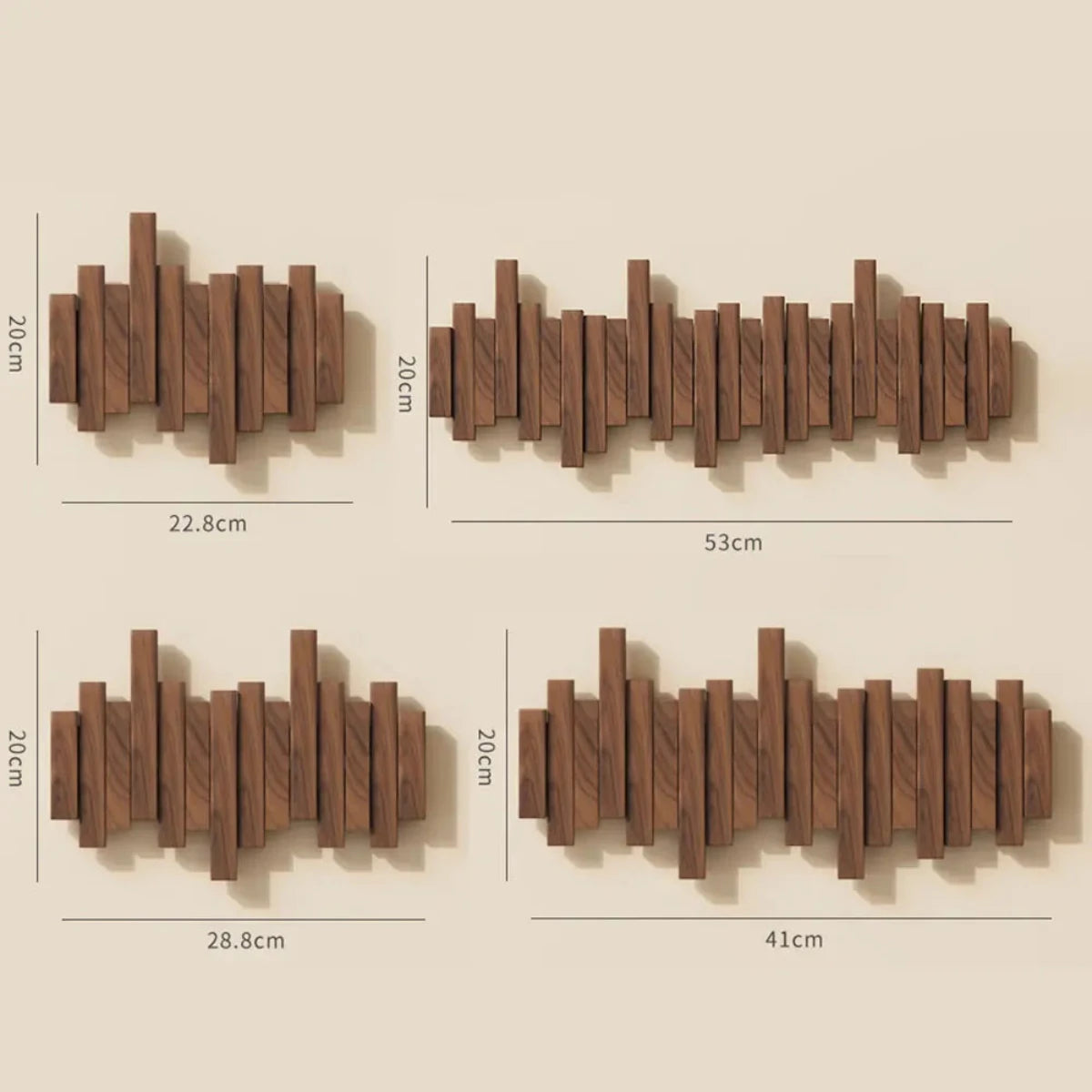 Wall-mounted solid wood coat rack with vertical bars