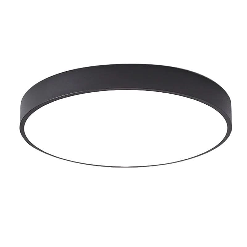 Round flush mount LED ceiling light with a white illuminated panel