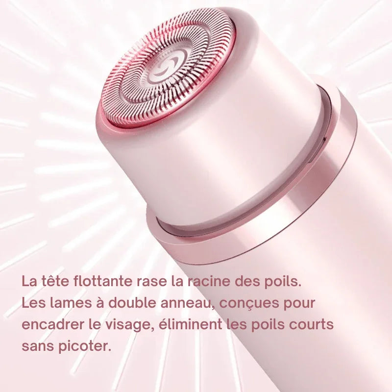 Compact electric facial hair remover with cutting and circular shaving heads