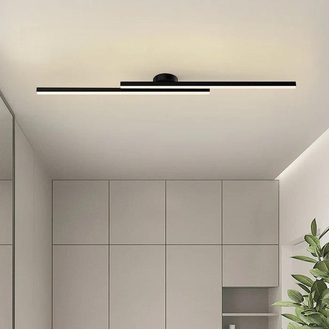 Slim linear LED ceiling light with elongated bars