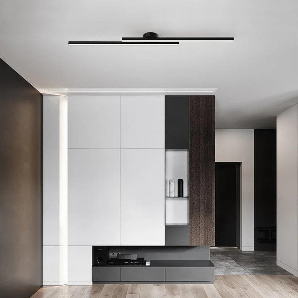 Slim linear LED ceiling light with elongated bars
