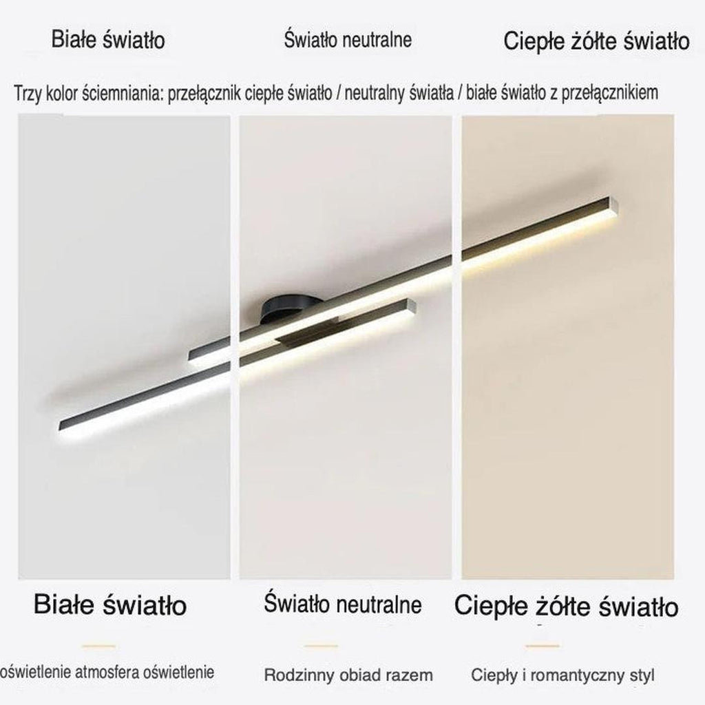 Slim linear LED ceiling light with elongated bars