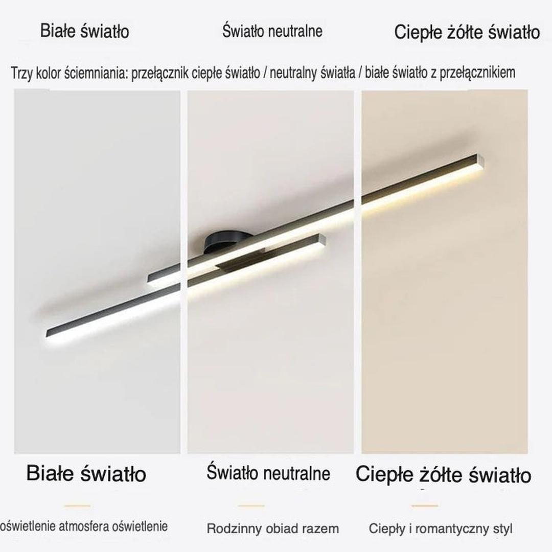 Slim linear LED ceiling light with elongated bars