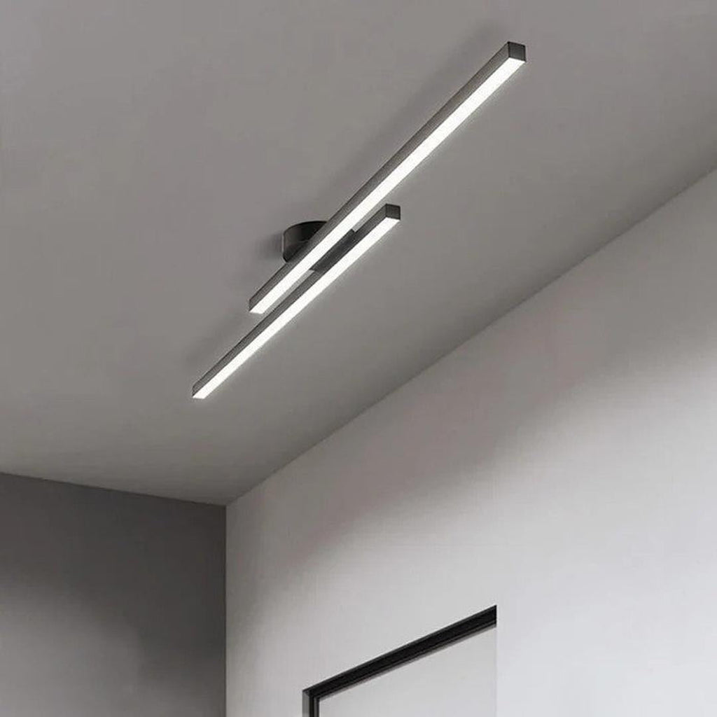 Slim linear LED ceiling light with elongated bars
