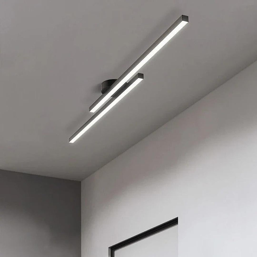 Slim linear LED ceiling light with elongated bars