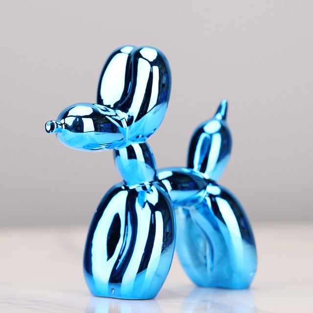 Glossy metallic balloon dog decorative sculpture