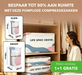 Clear vacuum storage compression bags with abstract printed design