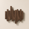 Wall-mounted solid wood coat rack with vertical bars