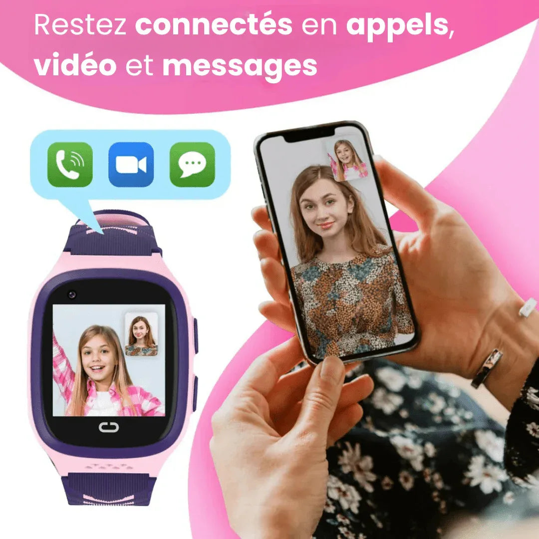 Kids 4G GPS smartwatch with touchscreen display, camera and SOS button