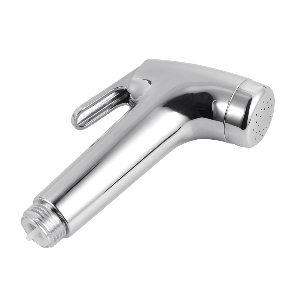 Chrome handheld toilet bidet spray kit with flexible hose, holder and diverter valve