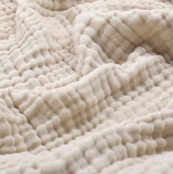 Soft textured blanket with raised waffle surface