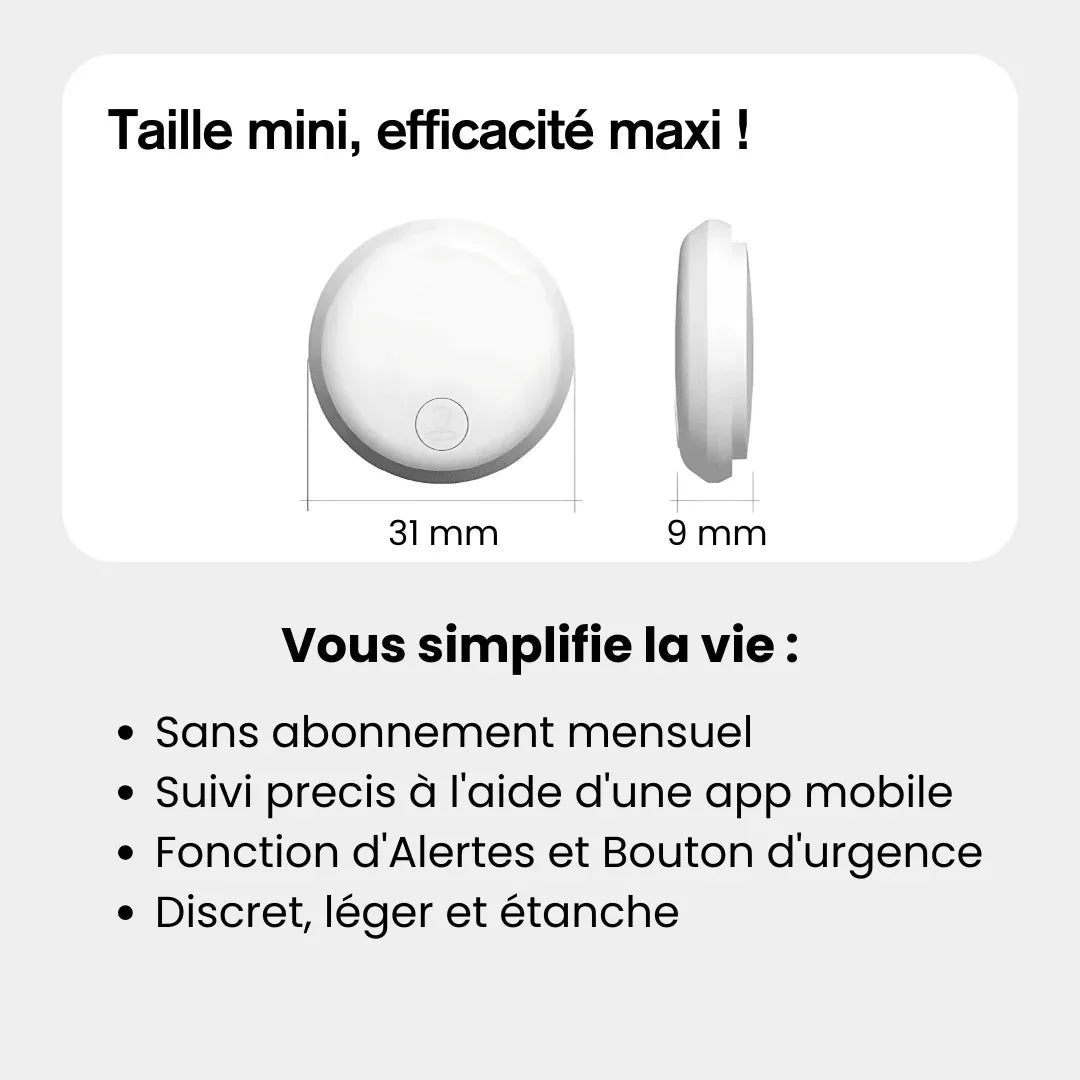 Compact children's GPS tracker with emergency button and retail packaging