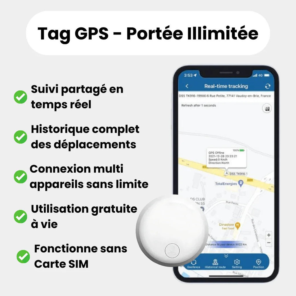 Round GPS cat tracker shown in multiple colours