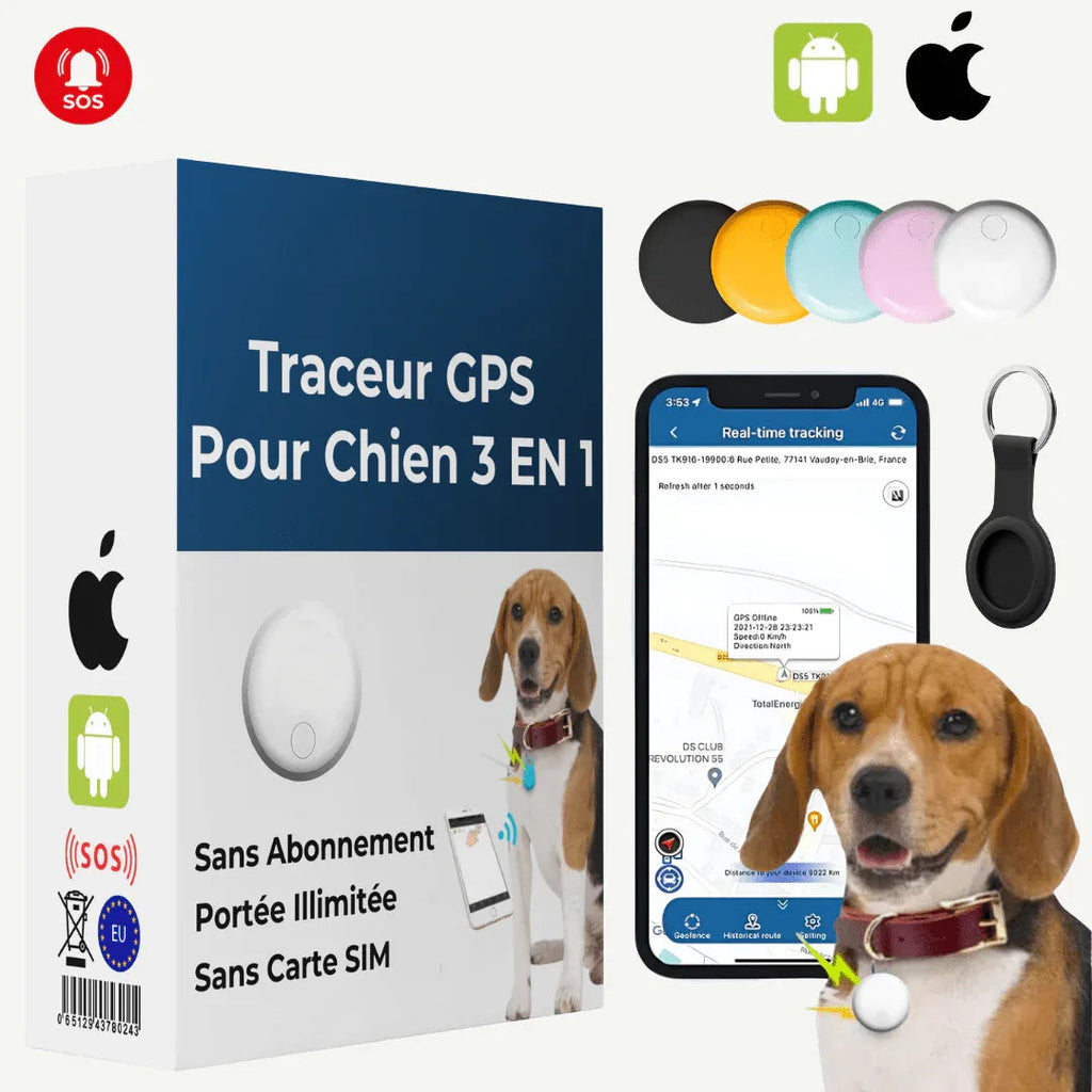 Compact GPS dog tracker with ring attachment