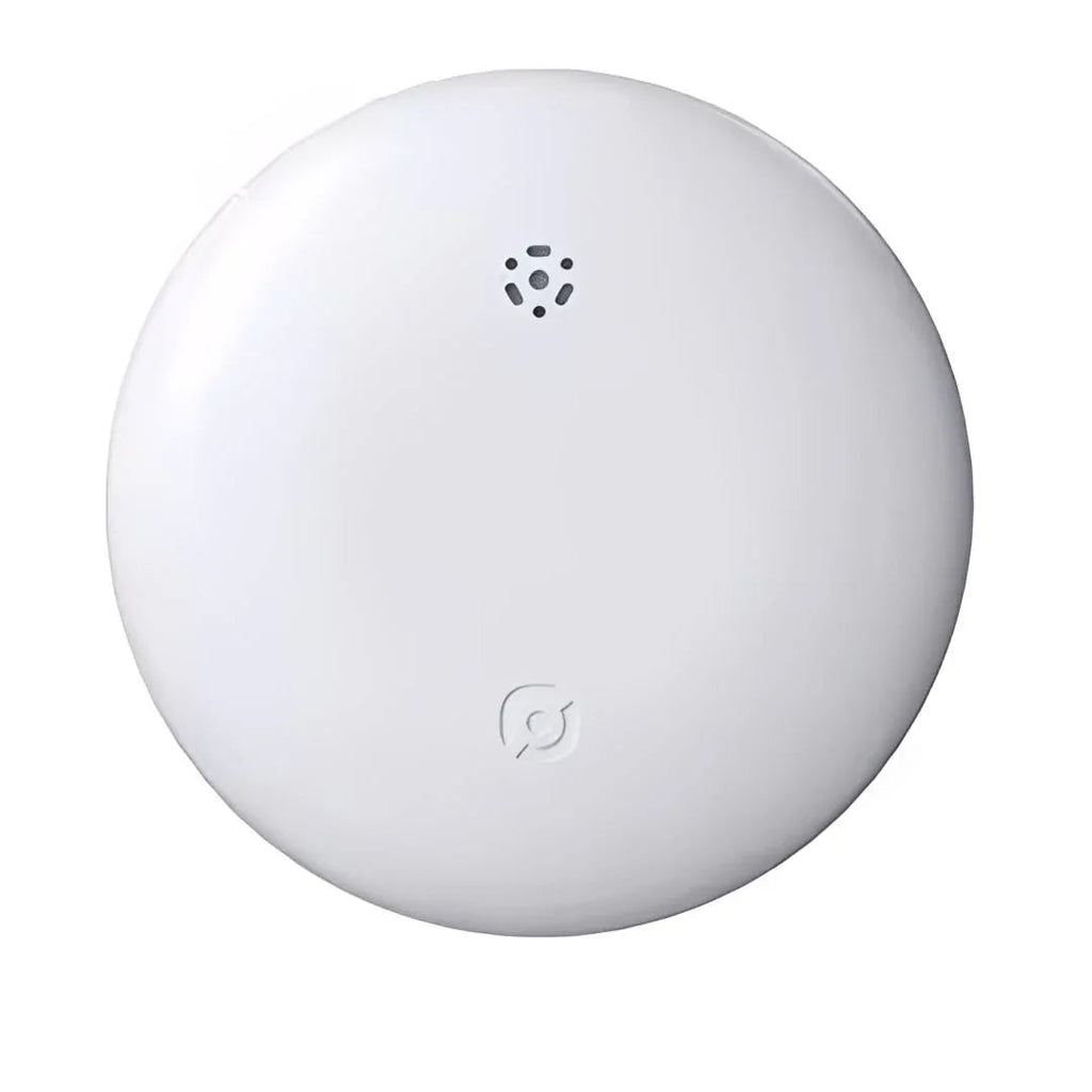 Compact round GPS tracker shown in white and black