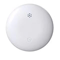 Compact round GPS tracker shown in white and black