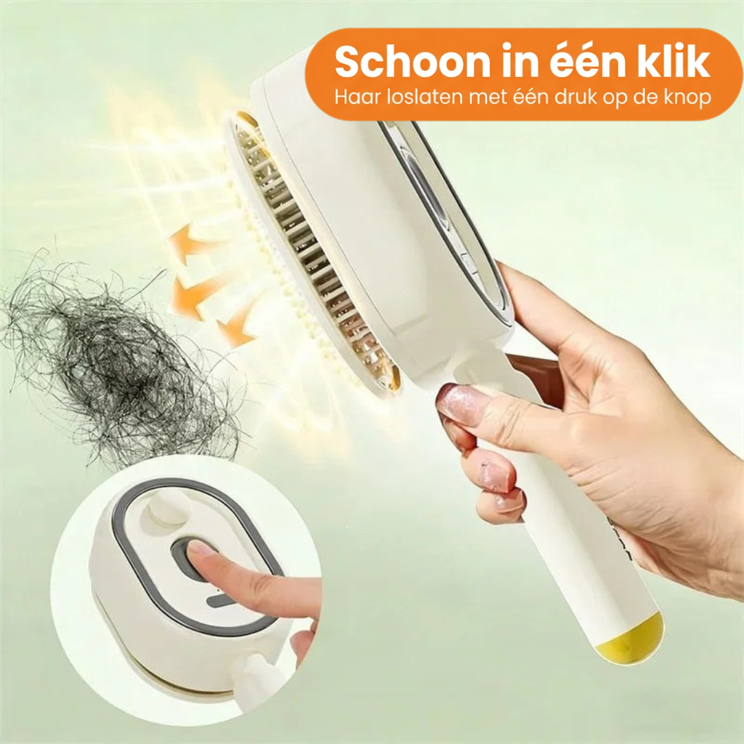 Handheld hair smoothing brush with oval bristle head and handle